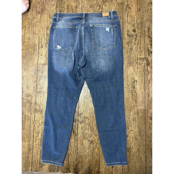 Judy Blue Women Buffalo Plaid Patch skinny fit jeans Distressed 1XL Stretch - Picture 2 of 4